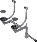 Арматура для двухчашевых моек с прямоугольными переливами Omoikiri WK-2C GM Арматура для двухчашевых моек с прямоугольными переливами Omoikiri WK-2C GM