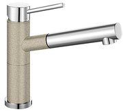 Смеситель Бланко Alta-S compact chrome/Silgranit песочный фото в Новосибирске Смеситель Blanco Alta-S compact chrome/Silgranit песочный фото в Новосибирске