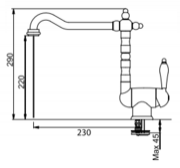 Смеситель Franke Old England медь (для установки перед окном) фото 3 в Новосибирске