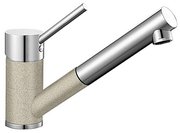 Смеситель Бланко Antas-S chrome/Silgranit песочный фото в Новосибирске Смеситель Blanco Antas-S chrome/Silgranit песочный фото в Новосибирске