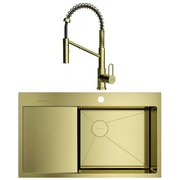 Omoikiri (мойка AKISAME 86 SIDE LG-R + смеситель MIKAWA 2 PLUS-SB LG)