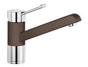 Смеситель Бланко Zenos chrome/Silgranit кофе фото в Новосибирске Смеситель Blanco Zenos chrome/Silgranit кофе фото в Новосибирске