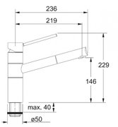 Смеситель Franke Landy 350 выдвижной шланг хром фото 3 в Новосибирске