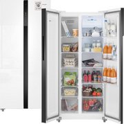 Отдельностоящий холодильник с инвертором Weissgauff WSBS 500 Inverter NoFrost White Glass фото в Новосибирске