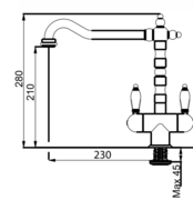 Смеситель Franke Old England медь (с двумя ручками) фото 3 в Новосибирске