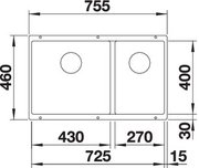 Мойка Бланко SUBLINE 430/270-U с отводной арматурой InFino® мускат фото 3 в Новосибирске Мойка Blanco SUBLINE 430/270-U с отводной арматурой InFino® мускат фото 3 в Новосибирске