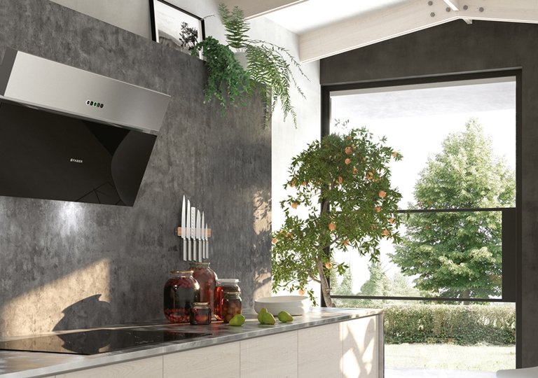 Как работает наклонная вытяжка Faber